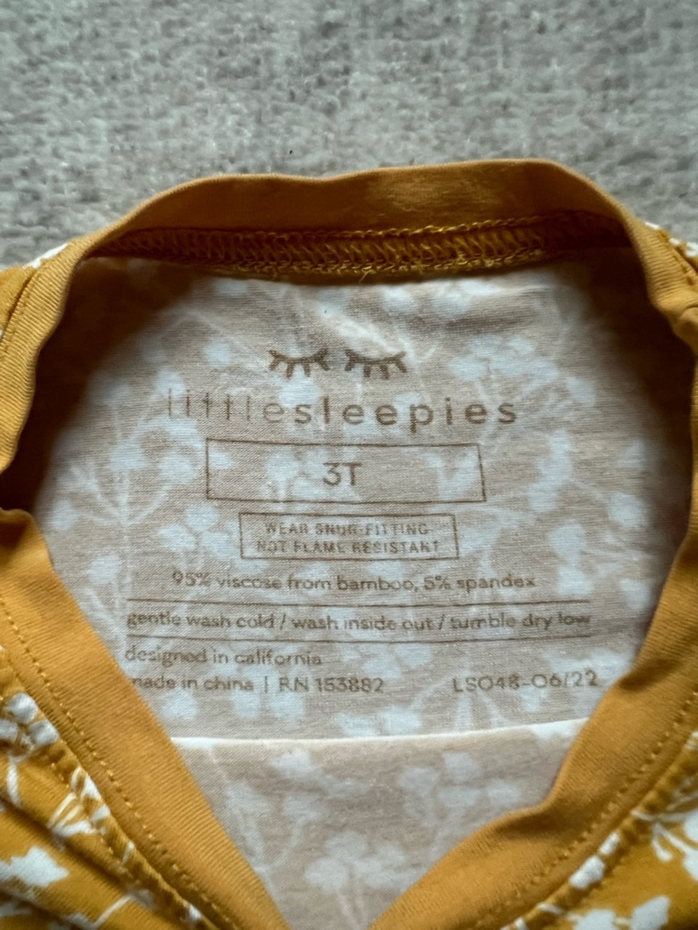 Little Sleepies Golden Poppies Bamboo Two-Piece LS Pajamas (2T) - Picture 6 of 7